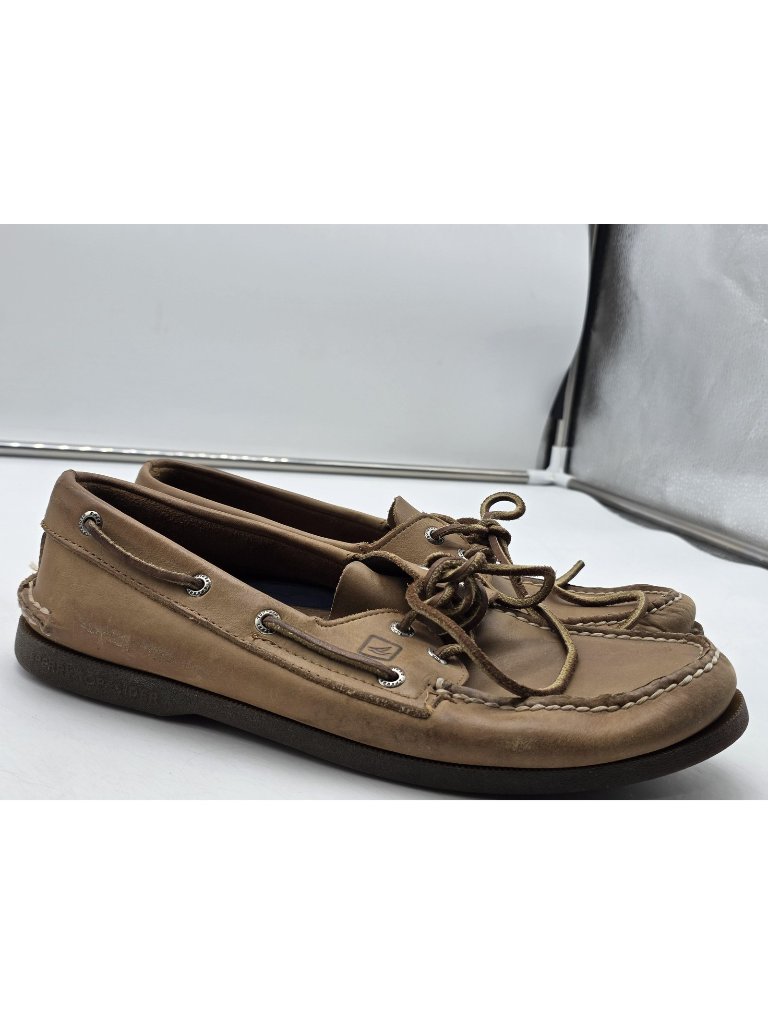 Sperry Top-Sider Boat Shoes Mens 10.5w Brown Leather Casual Damaged Loafers